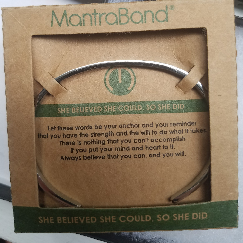 Mantraband Bracelet Cuff, NWT "She believed"